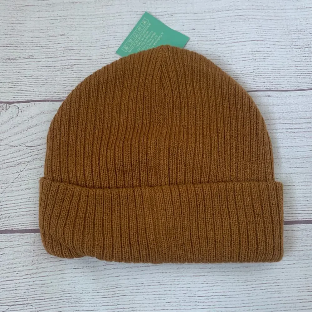 LMLALML Boys Brown Beanie Hat Ribbed Winter Stocking Hat Size Small
